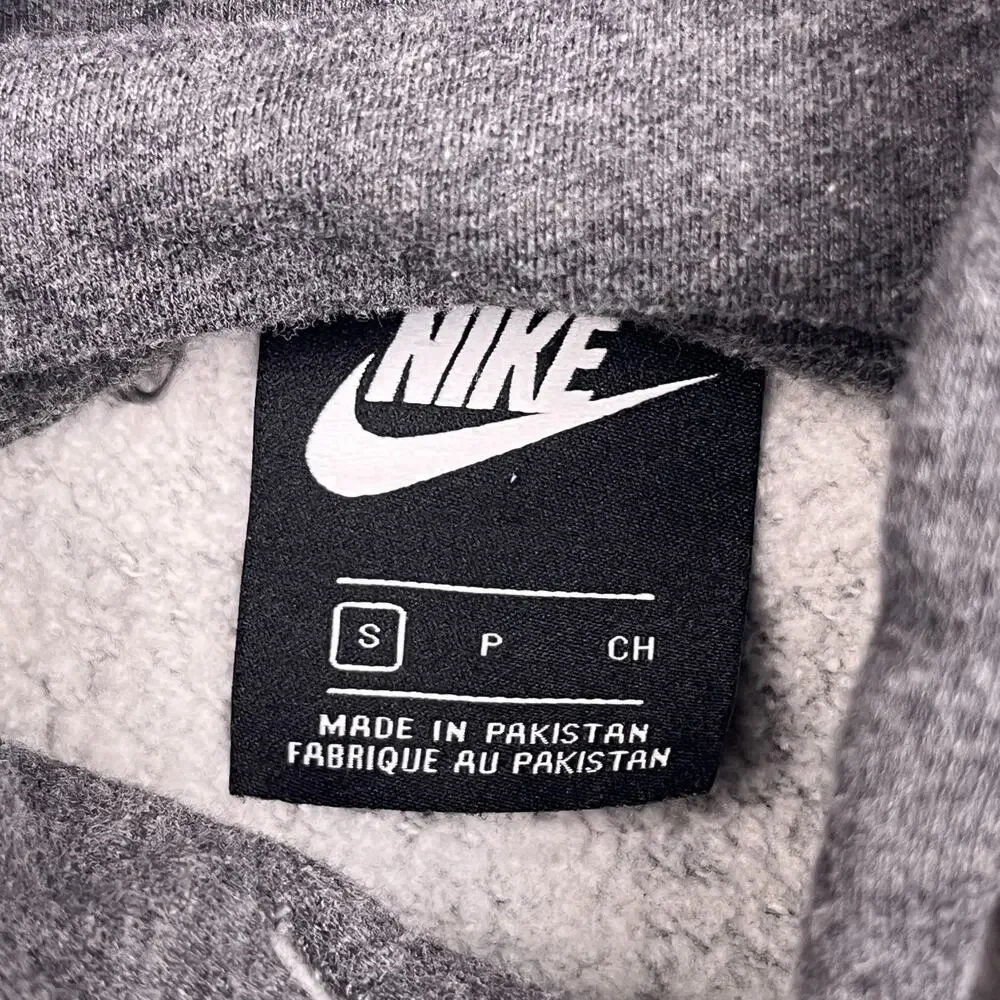 Nike Just Do It Hoodie Mens Small Gray Long Sleeve Drawstring Sweatshirt